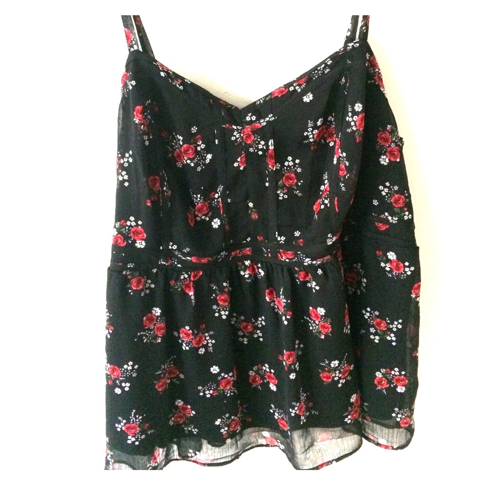 Torrid Black Floral Top